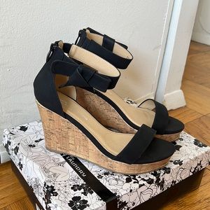 Black Open Toe Wedges